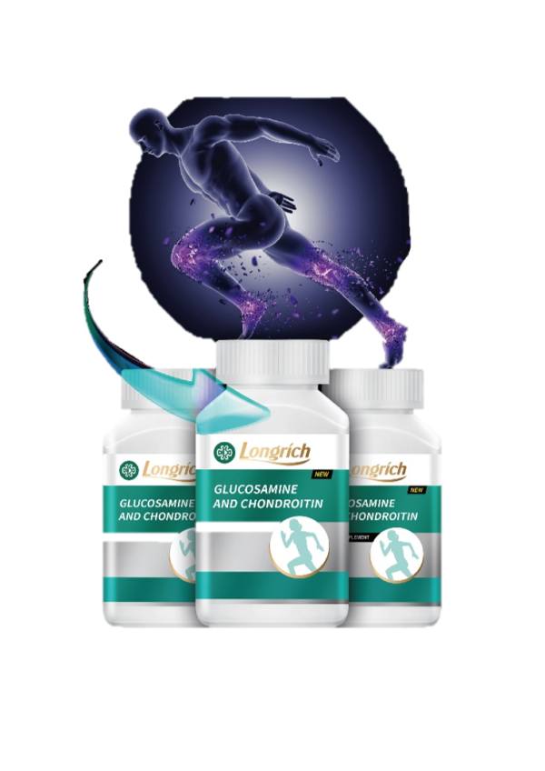 Longrich Glucosamine and Chondroitin is a dietary supplement that promotes joint flexibility, mobility, and overall well-being. It contains glucosamine, chondroitin, MSM, and calcium, which work synergistically to support joint health and reduce stiffness.