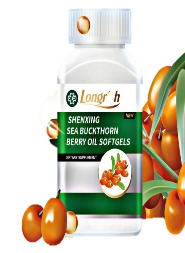 Longrich Seabuckthorn Berry Oil Softgels are a natural supplement derived from sea buckthorn berries, a rich source of vitamins and antioxidants. They promote skin health, boost immunity, and support overall well-being. Each softgel contains a highly concentrated extract of sea buckthorn berry oil, ensuring maximum potency and effectiveness.