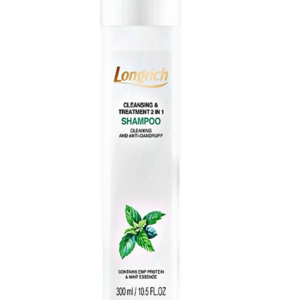 Longrich Cleansing and Treatment 2-in-1 Shampoo is a versatile formula that combines shampooing and conditioning in one simple step. It effectively cleanses and conditions hair, soothes dandruff-prone scalp, and restores damaged hair. Enriched with EMP, ZPT, and mint essence, this shampoo provides comprehensive hair care in one convenient product.