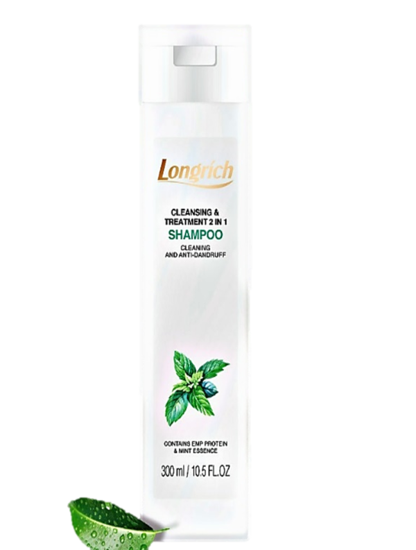 Longrich Cleansing and Treatment 2-in-1 Shampoo is a versatile formula that combines shampooing and conditioning in one simple step. It effectively cleanses and conditions hair, soothes dandruff-prone scalp, and restores damaged hair. Enriched with EMP, ZPT, and mint essence, this shampoo provides comprehensive hair care in one convenient product.