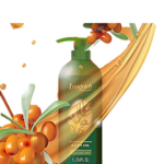 Bottle of Longrich Golden Dive Scented Bath Oil with Olive Oil and Sea Buckthorn Berries